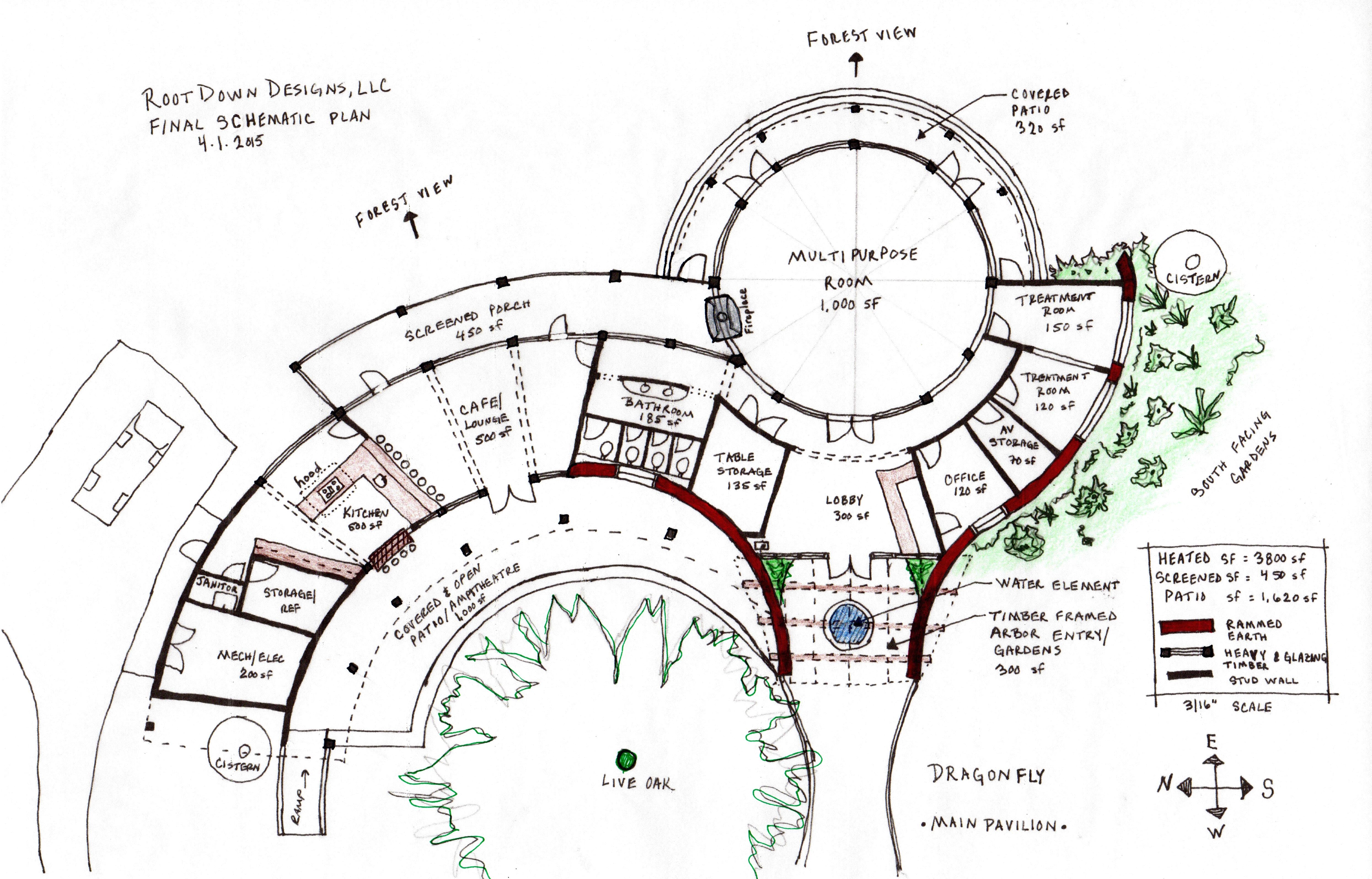 Main Pavilion Floor Plan Rendering Root Down Designs